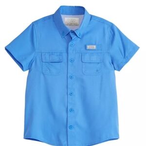 Vibrant Blue Kids Button Down Shirt